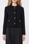 Weekend Max Mara Agami Wool Blend Tweed Jacket In Black