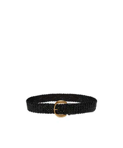 Weekend Max Mara Braided Leather Belt In Black