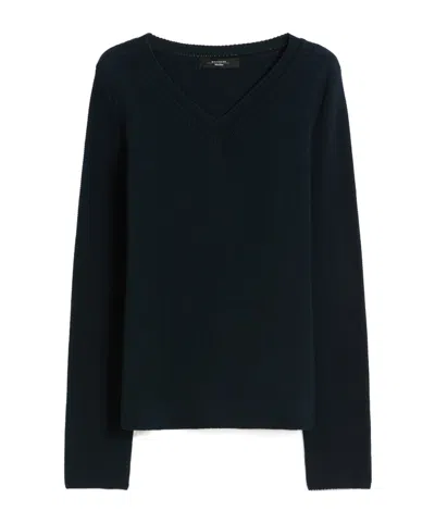 Weekend Max Mara Ago V-neck Sweater In Blue