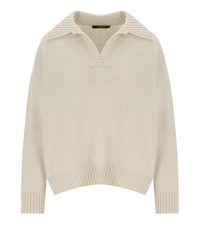 Weekend Max Mara Agre Beige Polo-sweater In Neutral