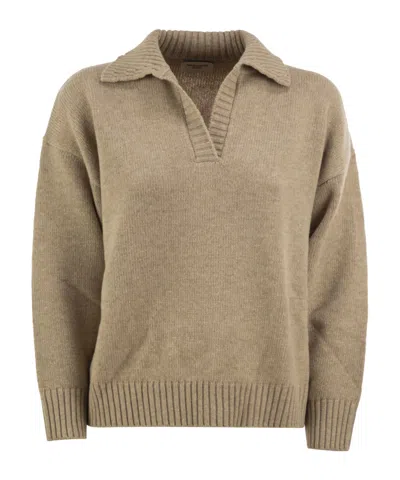 Weekend Max Mara Agre Polo Knitted Sweater In Brown