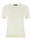 Weekend Max Mara Agro Short-sleeve Crew-neck Sweater In White