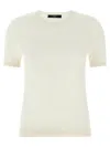 Weekend Max Mara Agro Short-sleeve Crew-neck Sweater In White