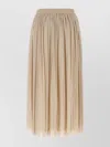 Weekend Max Mara Elastic-waistband Pleated Maxi Skirt In Neutral