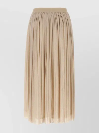 Weekend Max Mara Elastic-waistband Pleated Maxi Skirt In Neutral