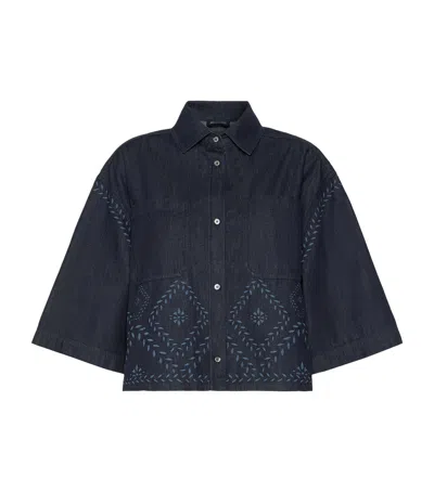 Weekend Max Mara Alare Denim Shirt In Navy