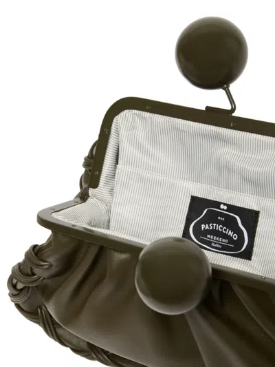 Weekend Max Mara Alberto Sphere-detail Clutch Bag In Green
