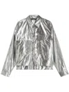 Weekend Max Mara Lamé Cotton Shirt In Grey