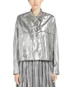 Weekend Max Mara Lamé Cotton Shirt In Silver