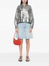 Weekend Max Mara Lamé Cotton Shirt In Silver