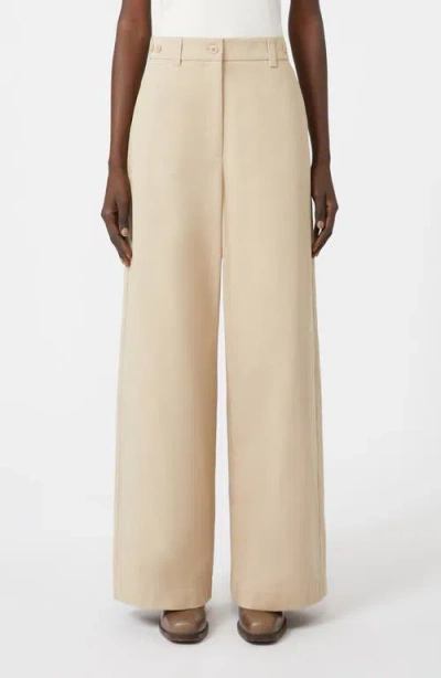 Weekend Max Mara Alfeo Cotton Wide Leg Pants In Neutral