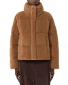 Weekend Max Mara Alfredo Funnel-neck Panelled Jacket In Brown