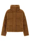 Weekend Max Mara Alfredo Funnel-neck Panelled Jacket In Brown