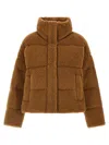 Weekend Max Mara Alfredo Funnel-neck Panelled Jacket In Brown