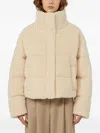 Weekend Max Mara Alfredo Padded Coat High Collar Front Pockets In Neutral