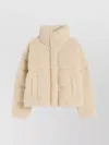 Weekend Max Mara Alfredo Padded Coat High Collar Front Pockets In Gold