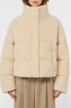 Weekend Max Mara Alfredo Quilted High Pile Fleece Jacket In Burgundy