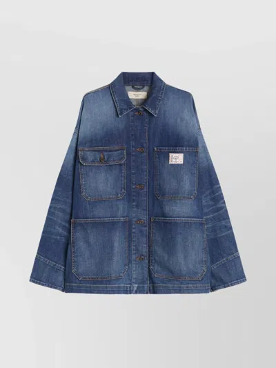 WEEKEND MAX MARA ALIGI WORKWEAR DENIM JACKET WITH FOUR POCKETS