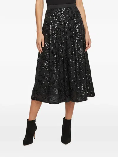 Pre-owned Weekend Max Mara A-line Sequin-embellished Midi Skirt In Blue