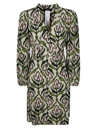 Weekend Max Mara All-over Floral Printed V-neck Dress In Multi