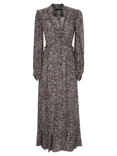 WEEKEND MAX MARA ALL-OVER PATTERNED LONG-SLEEVED DRESS