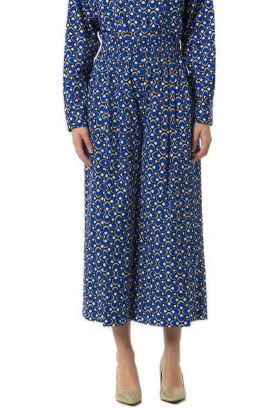 Weekend Max Mara All-over Patterned Wide Leg Pants In Blue