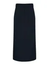 Weekend Max Mara Aller Long Skirt In Wool Blend In Blue