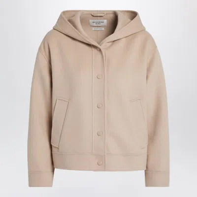 Weekend Max Mara Almond Wool Hooded Jacket In Neutral