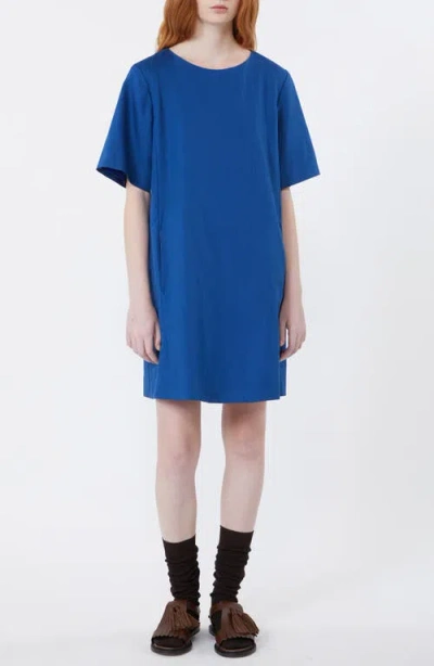 Weekend Max Mara Aloa Cotton & Linen T-shirt Dress In Blue