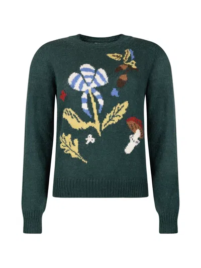 Weekend Max Mara Alpaca And Wool-blend Yarn Sweater Dark Green
