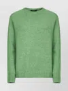 Weekend Max Mara Raglan-sleeve Ribbed Sweater In Green