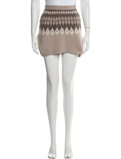 Pre-owned Weekend Max Mara Alpaca Patterned Sweater In Brown