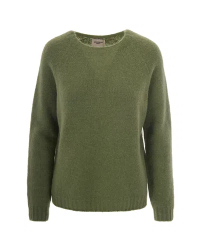 Weekend Max Mara Alpaca-blend Crewneck Sweater In Green
