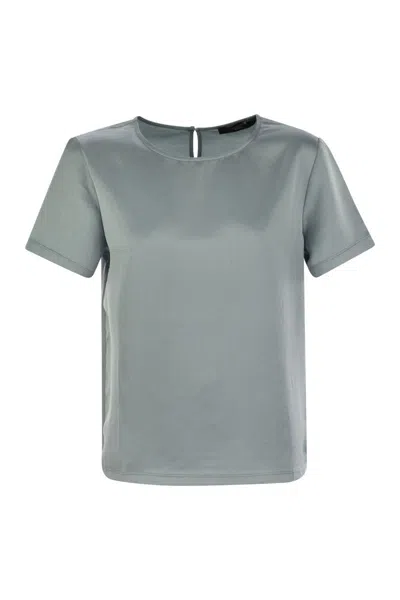 Weekend Max Mara Amburgo - Satin And Jersey T-shirt In Green