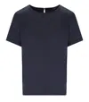 Weekend Max Mara Amburgo T-shirt In Satin And Jersey In Blue