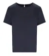 Weekend Max Mara Amburgo T-shirt In Satin And Jersey In Blue