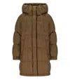 Weekend Max Mara Anfora Brown Hooded Down Jacket In Brown