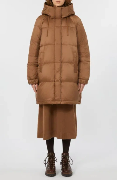 Weekend Max Mara Anfora Reversible Down Puffer Coat In Brown