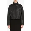 Weekend Max Mara Angel Stand Collar Leather Jacket
