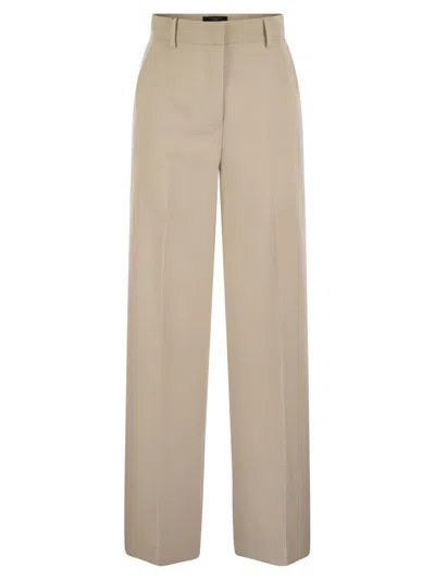 Weekend Max Mara Angola Stretch Wide Leg Trousers In Nude