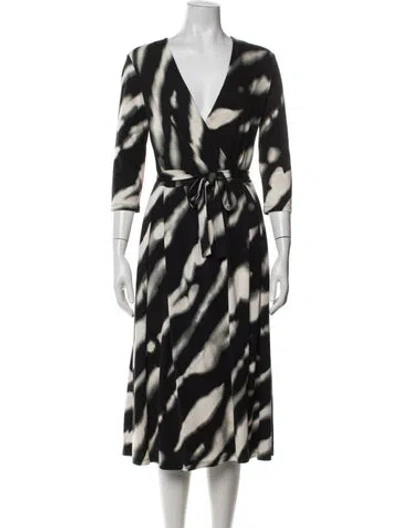 Pre-owned Weekend Max Mara Animal Print Midi Length Dress W/ Tags In Black