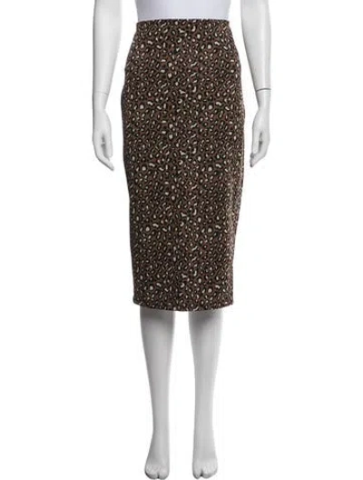 Pre-owned Weekend Max Mara Animal Print Midi Length Skirt In Multicolor
