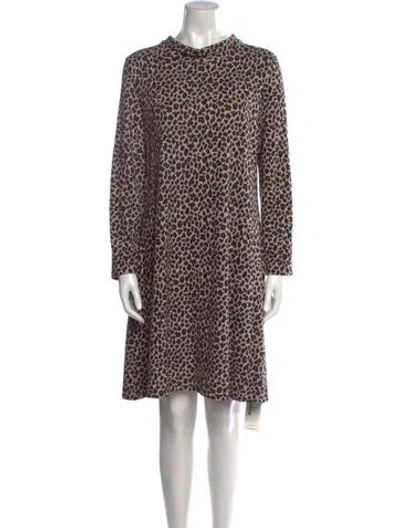 Pre-owned Weekend Max Mara Animal Print Mini Dress In Brown