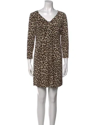 Pre-owned Weekend Max Mara Animal Print Mini Dress In Neutral