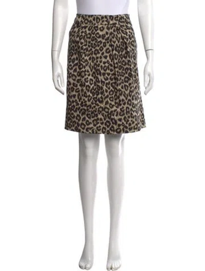 Pre-owned Weekend Max Mara Animal Print Mini Skirt In Neutrals