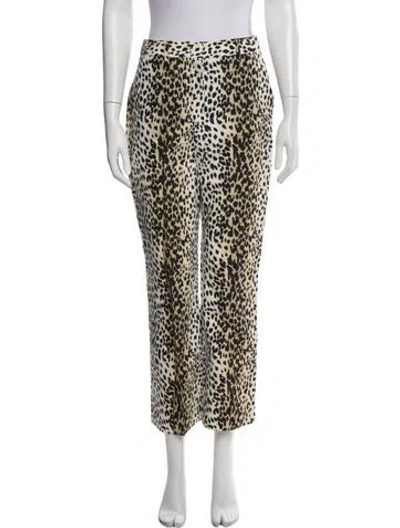 Pre-owned Weekend Max Mara Animal Print Straight Leg Pants In Multi