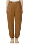 Weekend Max Mara Anselmo Faux Leather Straight Leg Pants In Brown