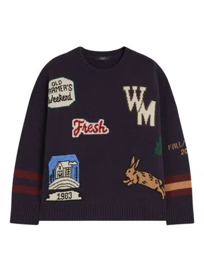 WEEKEND MAX MARA APPLIQUÉ-EMBELLISHED WOOL SWEATER