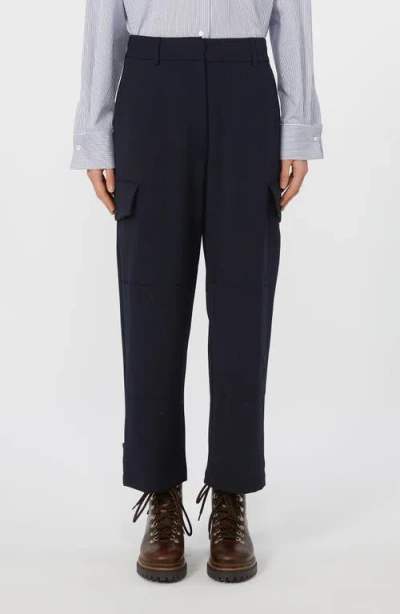 Weekend Max Mara Aprile Pleated Ankle Pants In Blue