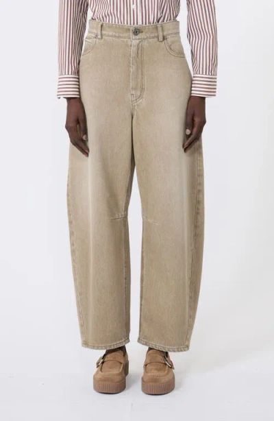 Weekend Max Mara Arcadia Barrel Leg Jeans In Nude